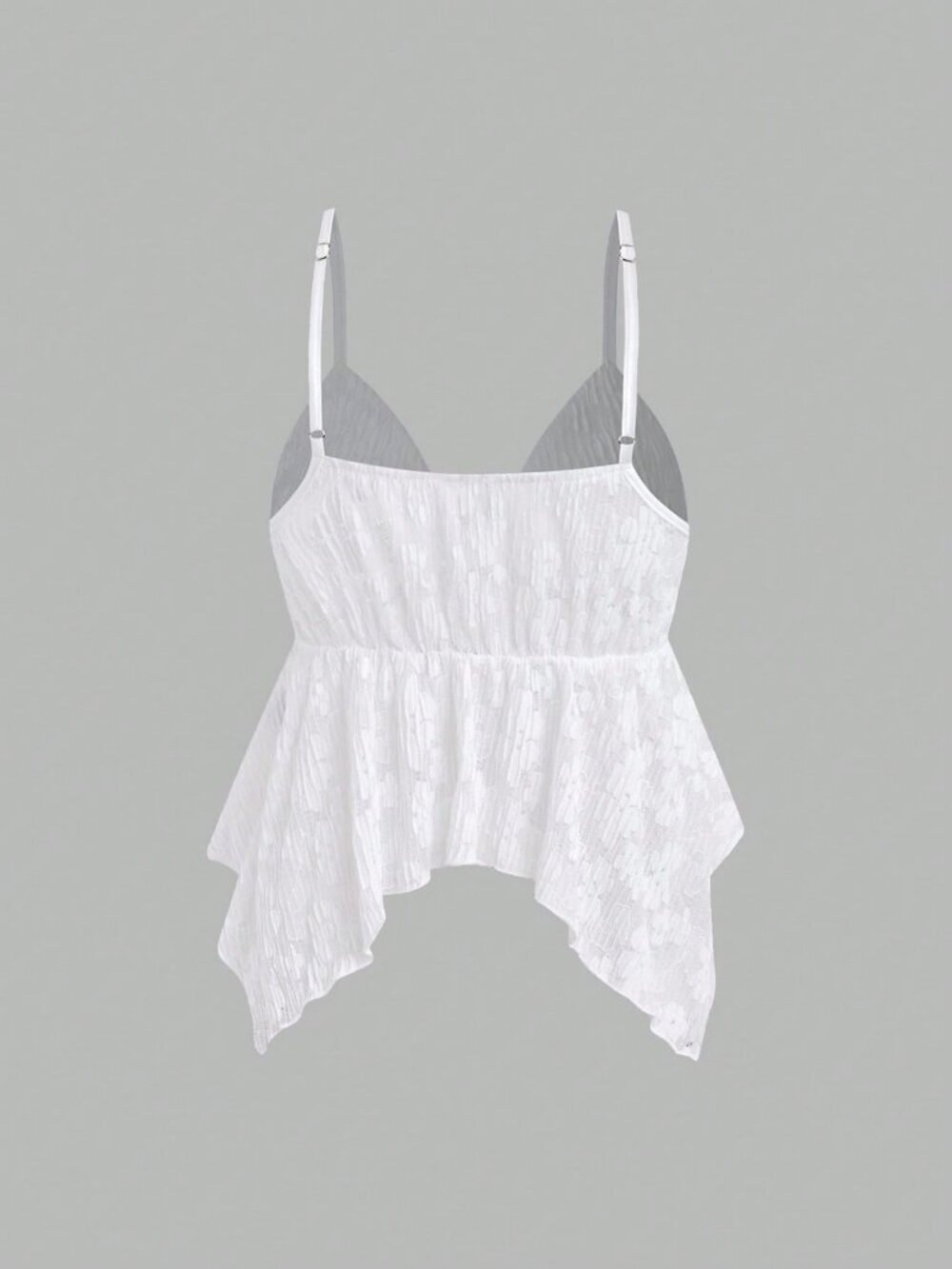 White Sexy Women's Ssa Ladie Lace Camisole With Asymmetrical Hemline Beach - Picture 4 of 7